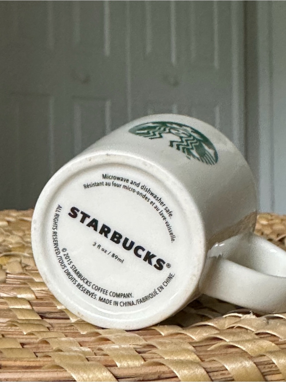 Starbucks White Ceramic Espresso Mini Mug with Green Logo 3 Oz Coffee Cup - Picture 3 of 7